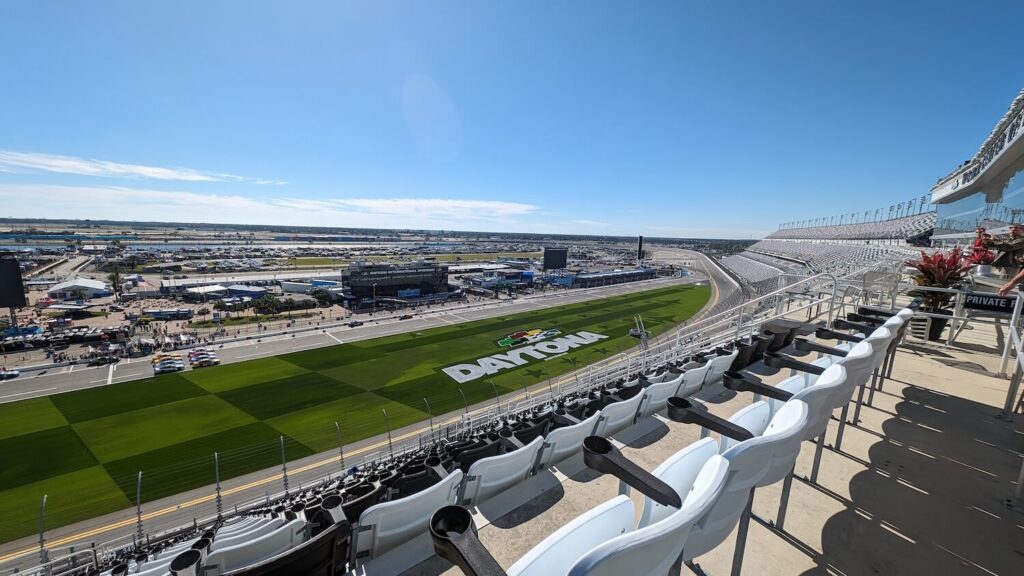 Daytona 2024 race track from bleachers