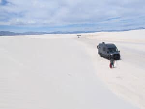 BeerRunBus' DIY van conversion in the white sands