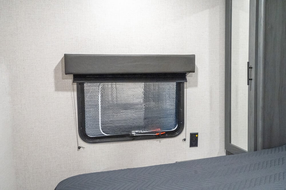 Example of insulated window covering for keeping RV cool in summer