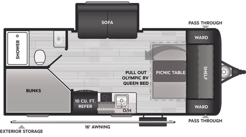 KEYSTONE_HIDEOUT_MINI_199BHS Floor Plan