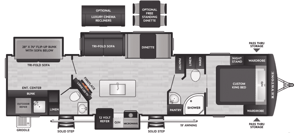 Keystone Bullet Crossfire 330BKQ Floor Plan