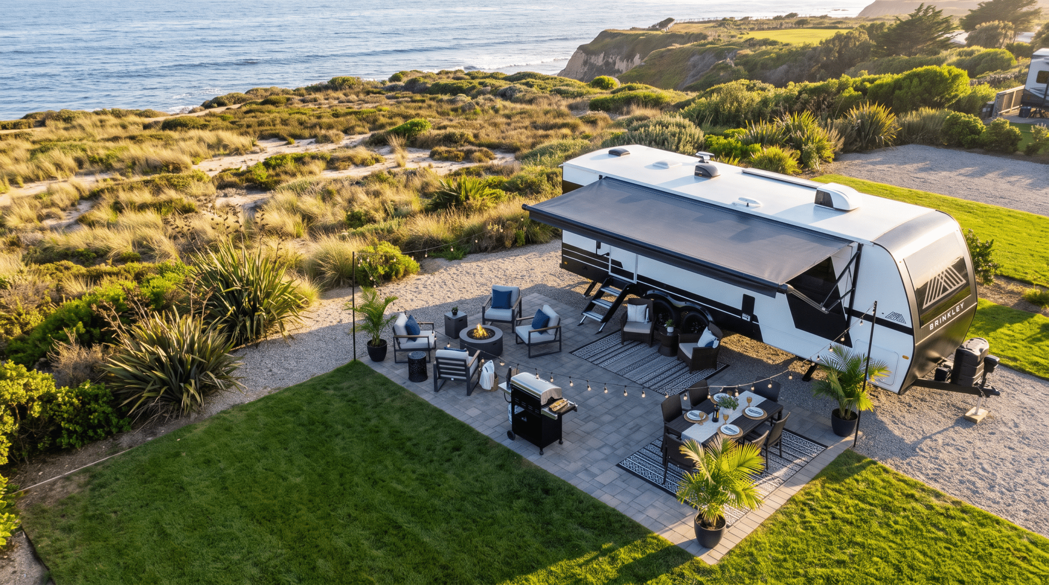 featured luxury travel trailers Brinkley trailer at coastal RV resort