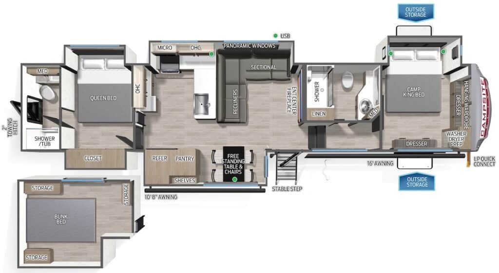 FOREST_RIVER_CAMPSITE_ELITE_36JI Floor Plan