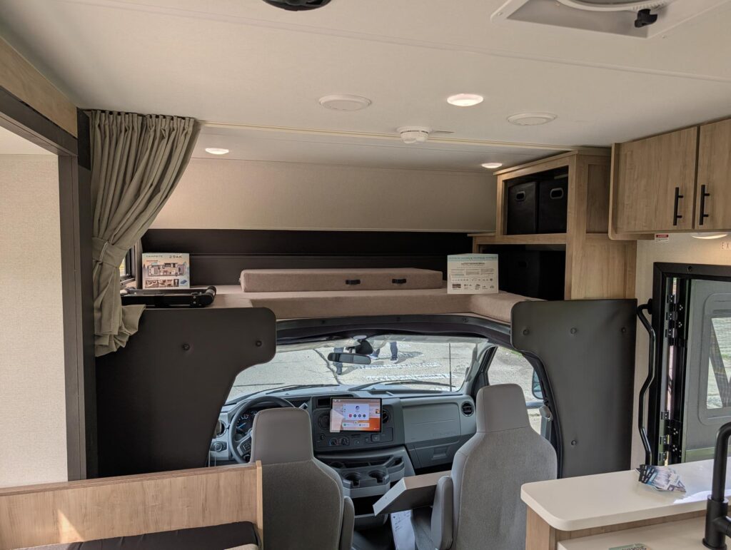 Campsite Motorhome cabover bunk