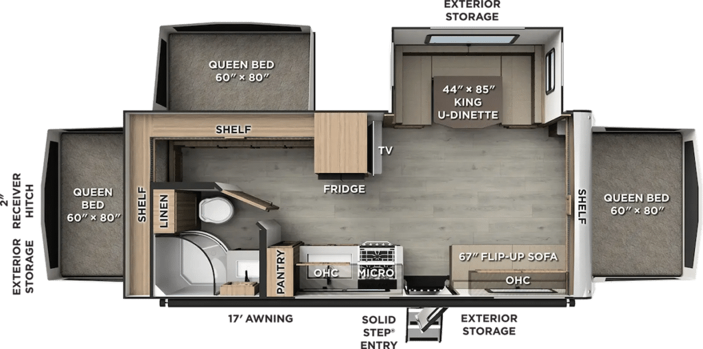 Rockwood Roo 233S Floorplan