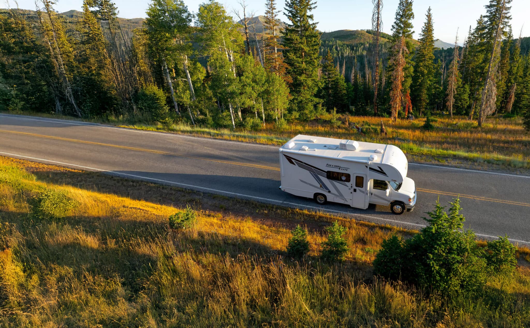 Thor Motorhome driving down the road