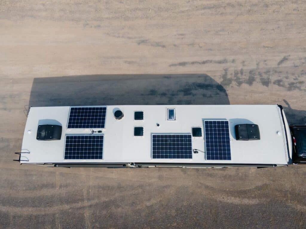 Used Montana 5th Wheel with solar panels on the roof